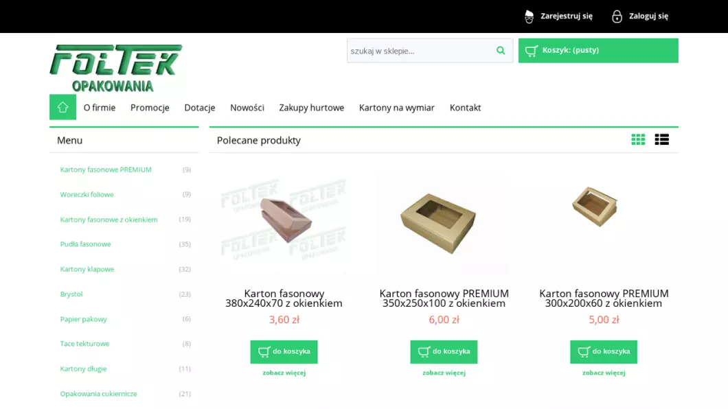 Producent opakowań kartonowychFoltek Opakowania - zrzut ekranu