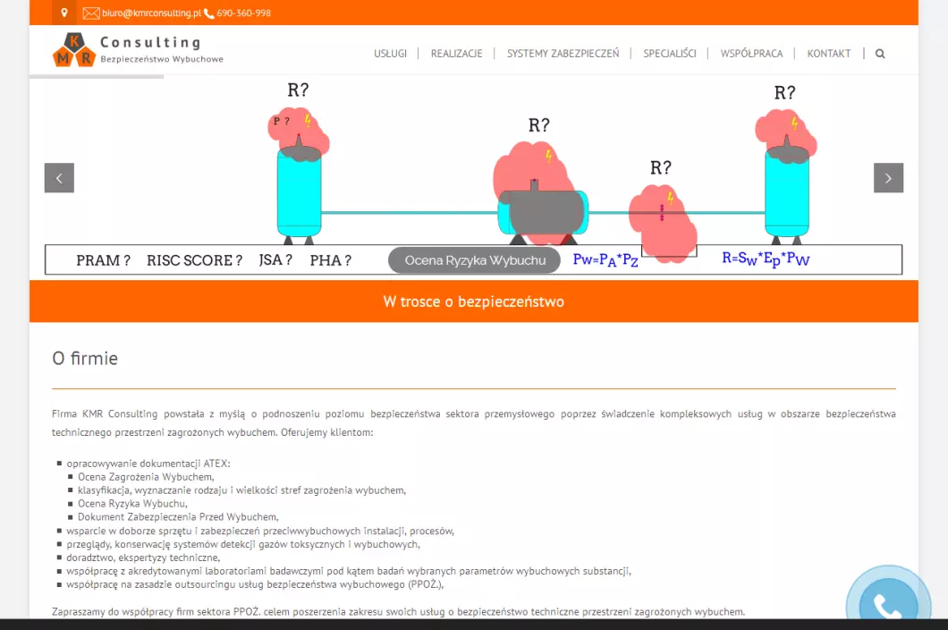 KMR Consulting Bezpieczeństwo Wybuchowe - zrzut ekranu