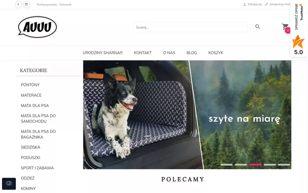 Akcesoria dla psów - AUUU.pl - zrzut ekranu