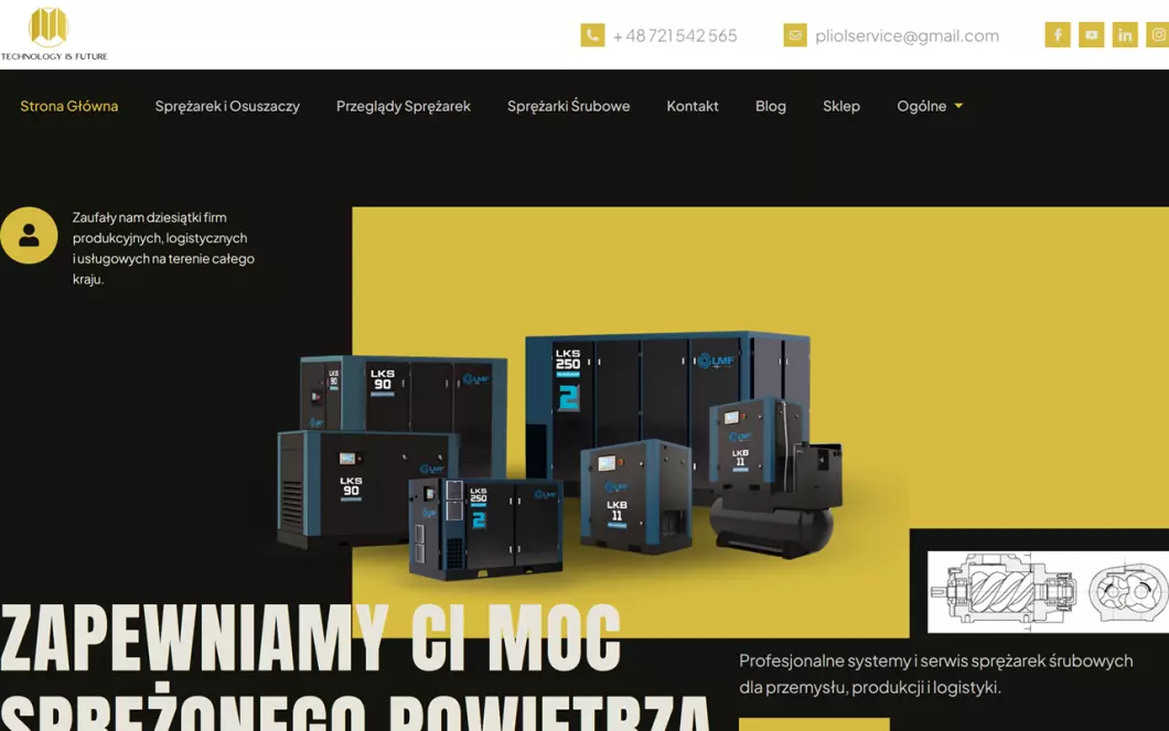 Serwis sprężarek śrubowych | PLIOL KOMPRESSOREN - zrzut ekranu