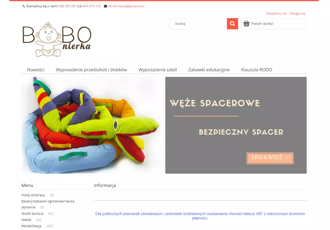 Bobonierka - zabawki i wyposażenie szkół, przedszkoli, żłobków - zrzut ekranu