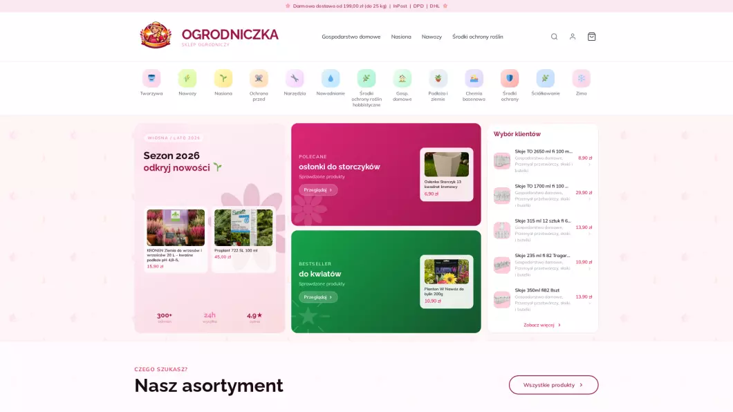 Ogrodniczka Sklep Ogrodniczy - zrzut ekranu
